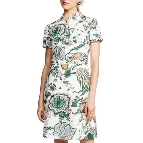 Tory Burch Happy Times Floral Ivory Dress - Picture 1 of 7